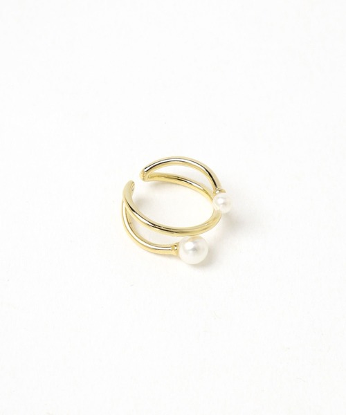 Andemiu（アンデミュウ）の「2パールイヤカフリング991102（イヤーカフ・レディース・シルバー/ゴールド・FREE）」の6枚目の写真