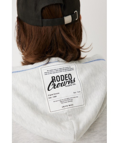 RODEO CROWNS WIDE BOWL（ロデオクラウンズワイドボウル）の「カラーステッチパーカーワンピース（ワンピース・レディース・オフホワイト/グレー×ホワイト/ブラック・FREE）」の14枚目の写真