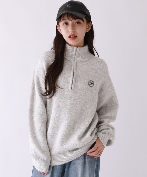 repipi armario(レピピ アルマリオ)の「フワモチハーフZIPニット(ニット/セーター・キッズ・グレー/アイボリー/サックスブルー・SMALL/MEDIUM/LARGE)」の2枚目の写真