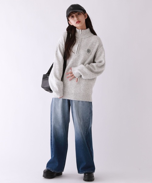 repipi armario(レピピ アルマリオ)の「フワモチハーフZIPニット(ニット/セーター・キッズ・グレー/アイボリー/サックスブルー・SMALL/MEDIUM/LARGE)」の5枚目の写真