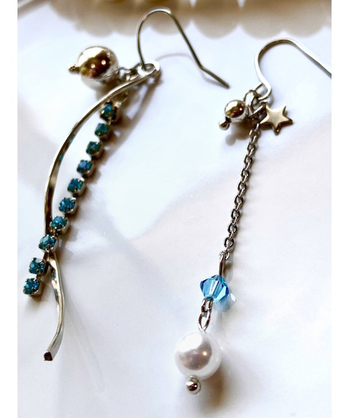 tone(トーン)の「【MUURABBTI】アクアブルーと星のピアス(MA)(ピアス(両耳用)・レディース・ブルー・FREE)」の3枚目の写真