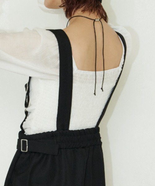 Auntie Rosa Holiday（アンティローザホリデー）の「ポリツイルサロペット（サロペット/オーバーオール・レディース・ブラック/グレー・FREE）」の22枚目の写真