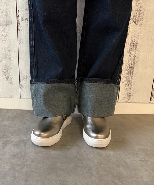 ALL BLACK(オールブラック)の「【本革/軽量/187g/カップインソール】スリッポン(スリッポン・レディース・ブラック/ホワイト/シルバー系・38/37/36/35/39/40)」の11枚目の写真