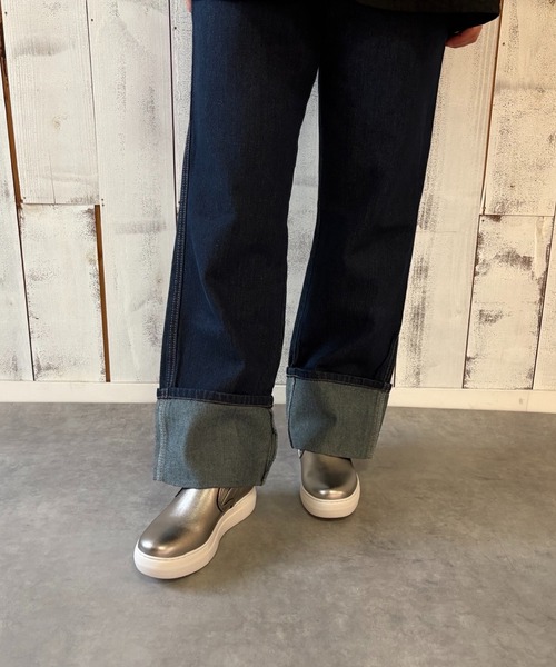 ALL BLACK(オールブラック)の「【本革/軽量/187g/カップインソール】スリッポン(スリッポン・レディース・ブラック/ホワイト/シルバー系・38/37/36/35/39/40)」の14枚目の写真