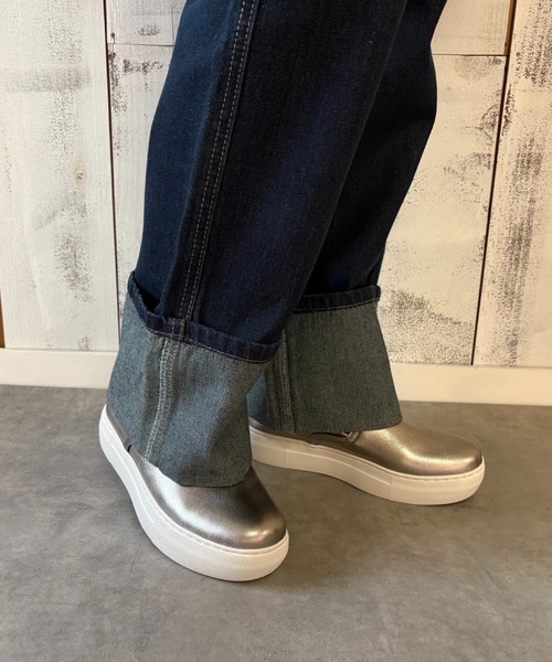 ALL BLACK(オールブラック)の「【本革/軽量/187g/カップインソール】スリッポン(スリッポン・レディース・ブラック/ホワイト/シルバー系・38/37/36/35/39/40)」の12枚目の写真