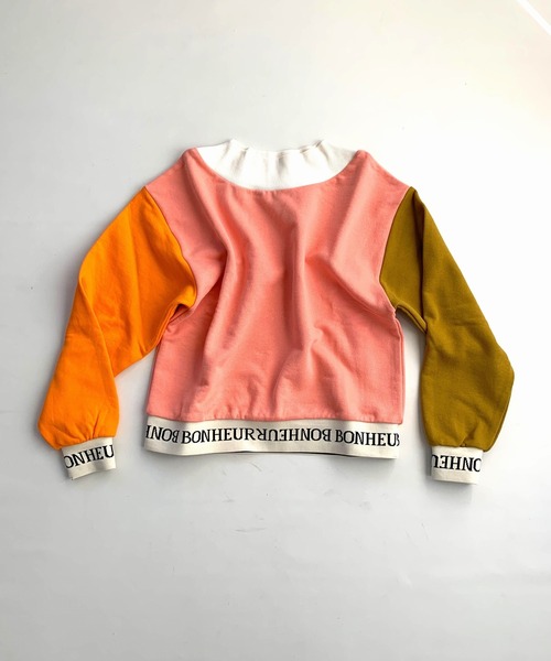 Q（キュー）の「リブロゴ配色トレーナー（スウェット・レディース・ピンク系/グレー系・MEDIUM）」の8枚目の写真