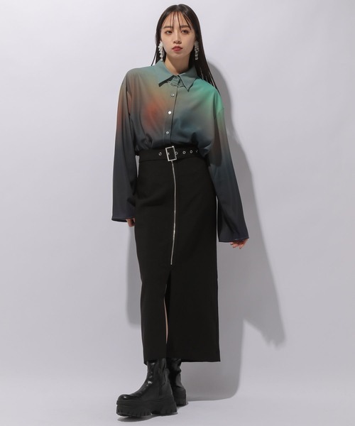 HARE ハレ フロントジップナロースカート HARE（ハレ）の「フロントZIPナロースカート(HARE)（スカート