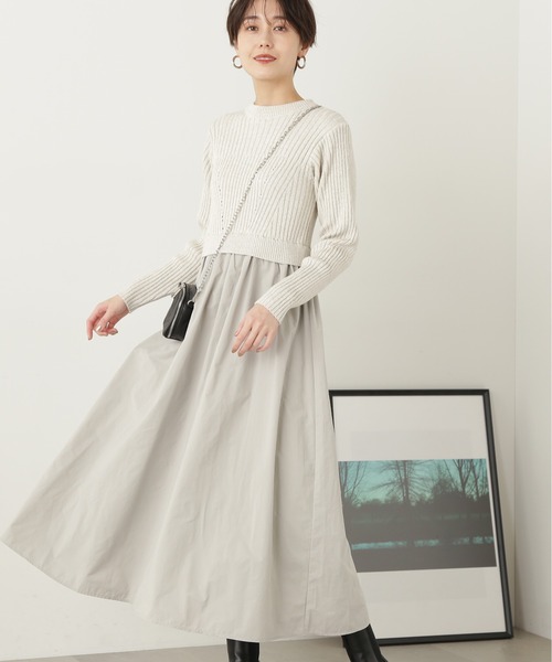 N.（N. Natural Beauty Basic）（エヌエヌナチュラルビューティーベーシック）の「◆ラメニットドッキングワンピース（ワンピース・レディース・ブルー/グレー/ホワイト・MEDIUM）」の2枚目の写真