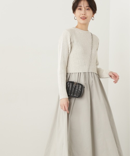 N.（N. Natural Beauty Basic）（エヌエヌナチュラルビューティーベーシック）の「◆ラメニットドッキングワンピース（ワンピース・レディース・ブルー/グレー/ホワイト・MEDIUM）」の8枚目の写真