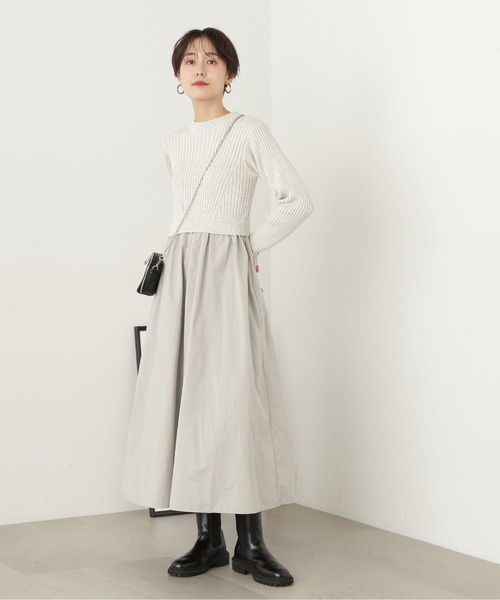 N.（N. Natural Beauty Basic）（エヌエヌナチュラルビューティーベーシック）の「◆ラメニットドッキングワンピース（ワンピース・レディース・ブルー/グレー/ホワイト・MEDIUM）」の9枚目の写真