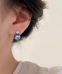 パール × ビジュー エレガント ベーシック ピアス イヤリング
