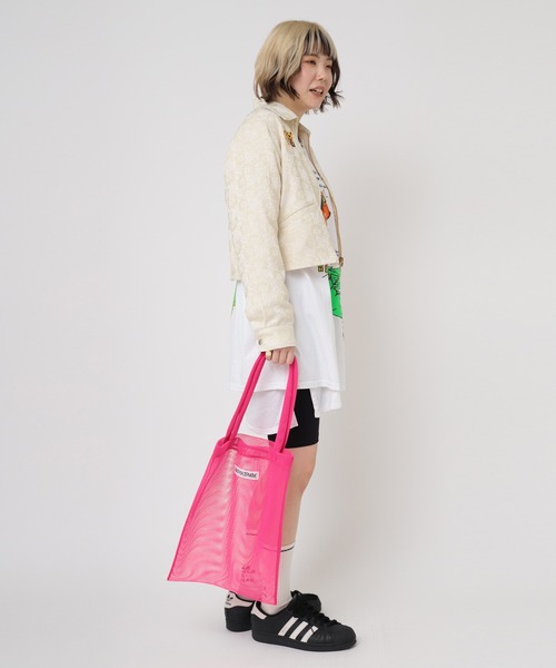 RNA（アールエヌエー）の「E4968 ダブルメッシュトート（トートバッグ・レディース・ピンク/ブラック/イエロー・FREE）」の14枚目の写真