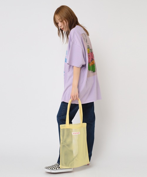 RNA（アールエヌエー）の「E4968 ダブルメッシュトート（トートバッグ・レディース・ピンク/ブラック/イエロー・FREE）」の12枚目の写真