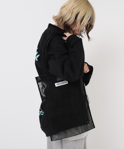 RNA（アールエヌエー）の「E4968 ダブルメッシュトート（トートバッグ・レディース・ピンク/ブラック/イエロー・FREE）」の8枚目の写真