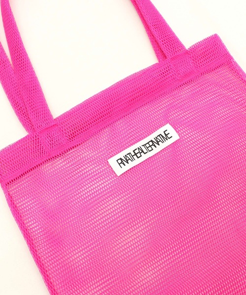 RNA（アールエヌエー）の「E4968 ダブルメッシュトート（トートバッグ・レディース・ピンク/ブラック/イエロー・FREE）」の16枚目の写真