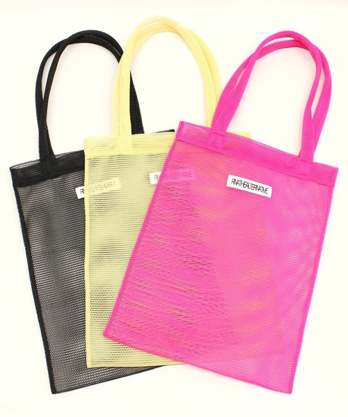 RNA（アールエヌエー）の「E4968 ダブルメッシュトート（トートバッグ・レディース・ピンク/ブラック/イエロー・FREE）」の17枚目の写真