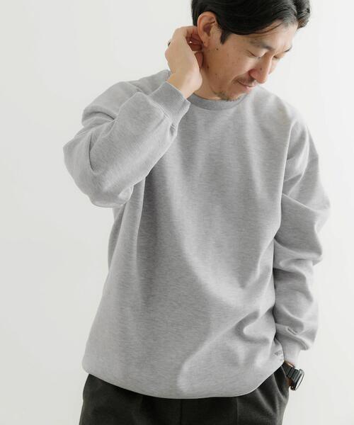 ITEMS URBANRESEARCH（アイテムズ アーバンリサーチ）の「裏起毛ダンボール クルーネックトップス（スウェット・メンズ・グレー/オフホワイト/ブラック・LARGE/MEDIUM）」の4枚目の写真