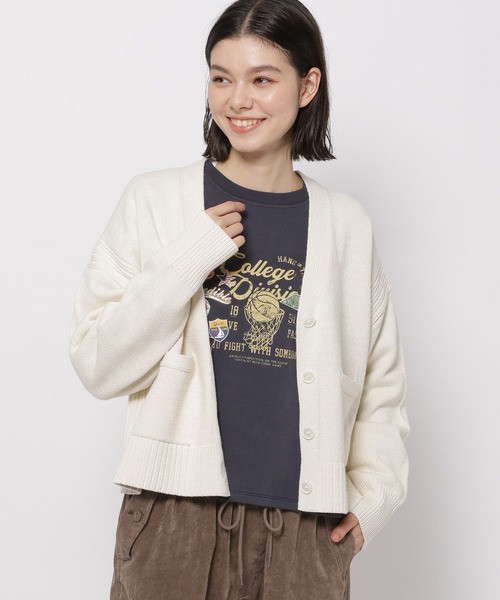 niko and...（ニコアンド）の「洗えるサイドリブVネックカーディガン（カーディガン/ボレロ・レディース・ネイビー/レッド/ピンク/ブルー/アイボリー・SHORT/BIG(L)）」の15枚目の写真