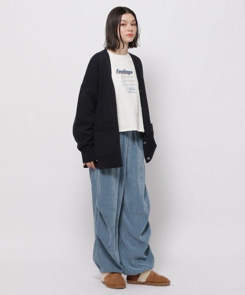 niko and...（ニコアンド）の「洗えるサイドリブVネックカーディガン（カーディガン/ボレロ・レディース・ネイビー/レッド/ピンク/ブルー/アイボリー・SHORT/BIG(L)）」の19枚目の写真