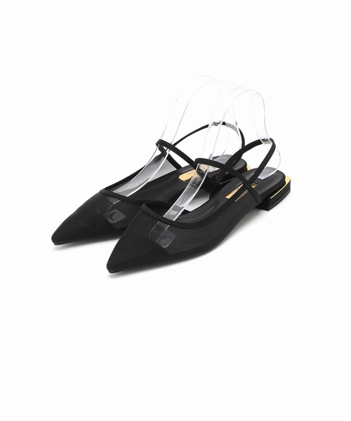 GRISEポインテッドコンビストラップスリングバック GRISEポインテッドコンビストラップスリングバック（フラット
