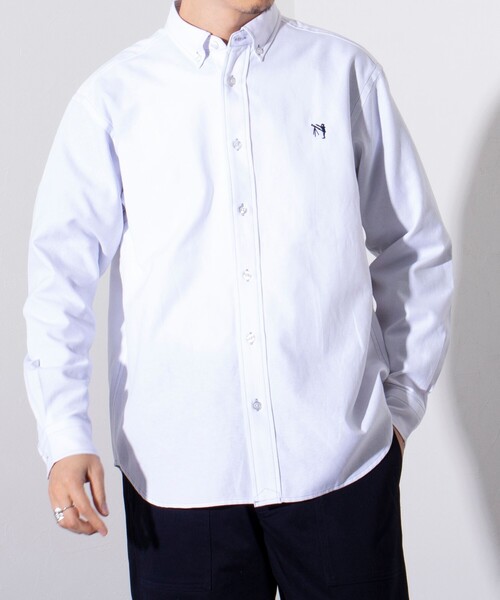 GLOSTER（グロスター）の「【GLOSTER/グロスター】BOY ASTLAD ボタンダウンシャツ (無地/チェック)（シャツ/ブラウス・メンズ・ネイビー/イエロー/ホワイト/グリーン・S/M/L）」の2枚目の写真