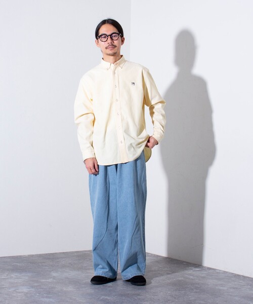 GLOSTER（グロスター）の「【GLOSTER/グロスター】BOY ASTLAD ボタンダウンシャツ (無地/チェック)（シャツ/ブラウス・メンズ・ネイビー/イエロー/ホワイト/グリーン・S/M/L）」の12枚目の写真