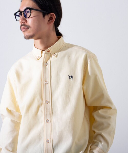 GLOSTER（グロスター）の「【GLOSTER/グロスター】BOY ASTLAD ボタンダウンシャツ (無地/チェック)（シャツ/ブラウス・メンズ・ネイビー/イエロー/ホワイト/グリーン・S/M/L）」の18枚目の写真