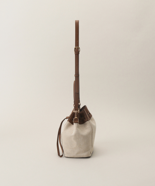 MIAN （ミアン）の「【MIAN/ミアン】キャンバスリネン2wayショルダー（ショルダーバッグ・レディース・ブラウン/ブラック・FREE）」の10枚目の写真