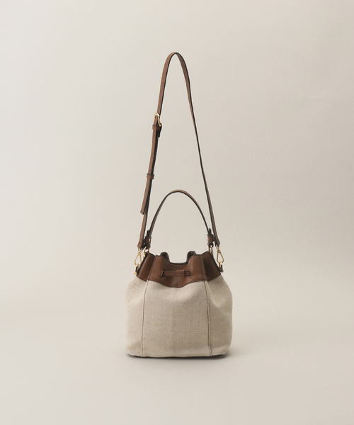 MIAN （ミアン）の「【MIAN/ミアン】キャンバスリネン2wayショルダー（ショルダーバッグ・レディース・ブラウン/ブラック・FREE）」の9枚目の写真