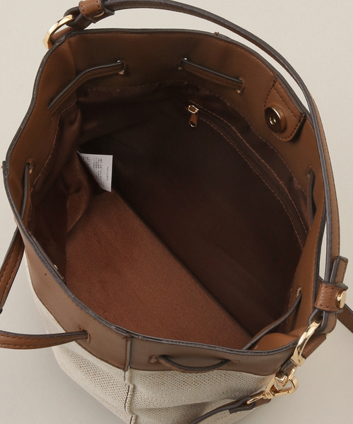 MIAN （ミアン）の「【MIAN/ミアン】キャンバスリネン2wayショルダー（ショルダーバッグ・レディース・ブラウン/ブラック・FREE）」の6枚目の写真