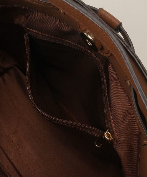 MIAN （ミアン）の「【MIAN/ミアン】キャンバスリネン2wayショルダー（ショルダーバッグ・レディース・ブラウン/ブラック・FREE）」の4枚目の写真