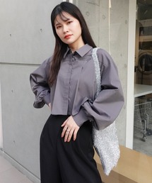 CORNERS（コーナーズ）の「ボリュームスリーブクロップドプリーツブラウス（シャツ/ブラウス）」