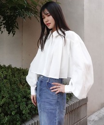 CORNERS | ボリュームスリーブクロップドプリーツブラウス(シャツ/ブラウス)