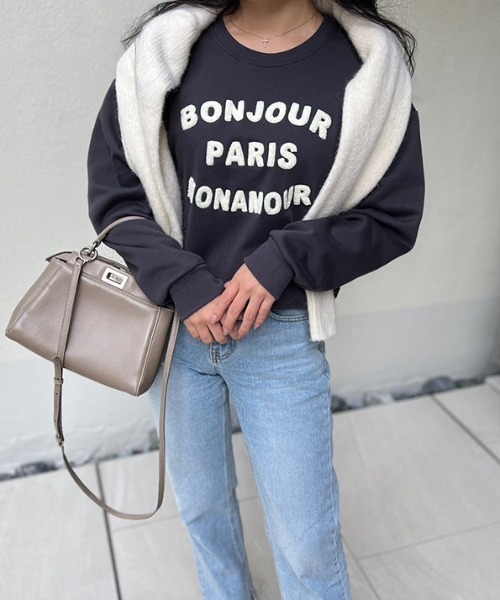 MODE ROBE（モードローブ）の「ロゴスウェット（スウェット・レディース・アイボリー/ブラック/グレー・FREE）」の3枚目の写真