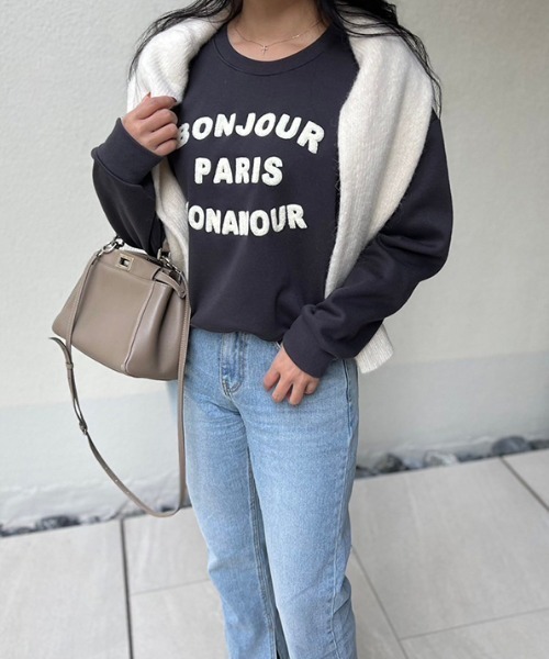 MODE ROBE（モードローブ）の「ロゴスウェット（スウェット・レディース・アイボリー/ブラック/グレー・FREE）」の8枚目の写真