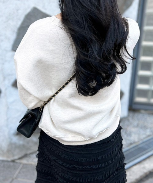 MODE ROBE（モードローブ）の「ロゴスウェット（スウェット・レディース・アイボリー/ブラック/グレー・FREE）」の11枚目の写真