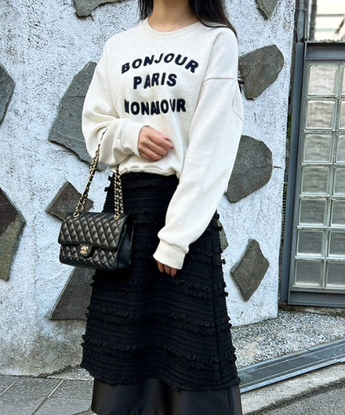 MODE ROBE（モードローブ）の「ロゴスウェット（スウェット・レディース・アイボリー/ブラック/グレー・FREE）」の13枚目の写真