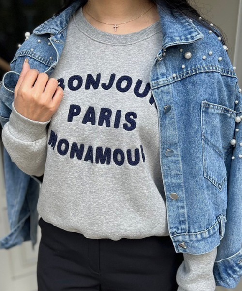 MODE ROBE（モードローブ）の「ロゴスウェット（スウェット・レディース・アイボリー/ブラック/グレー・FREE）」の15枚目の写真