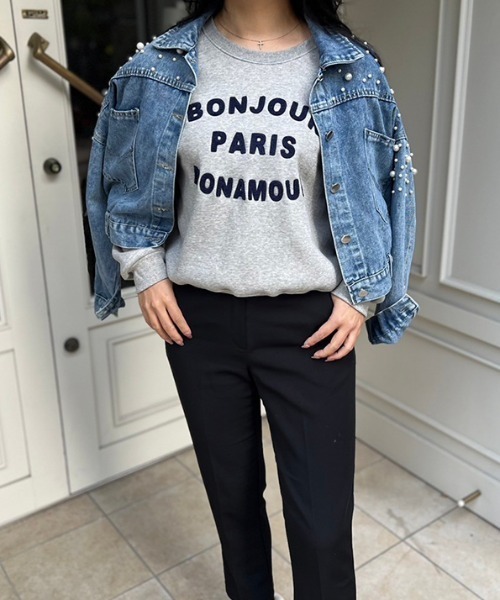 MODE ROBE（モードローブ）の「ロゴスウェット（スウェット・レディース・アイボリー/ブラック/グレー・FREE）」の18枚目の写真