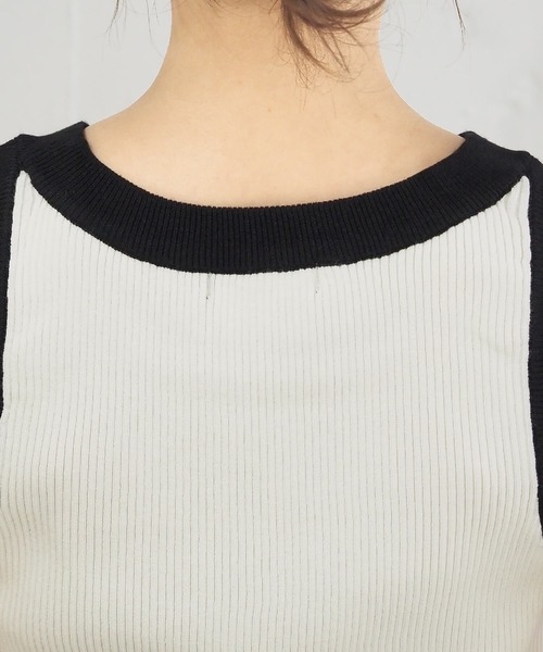tiptop（ティップトップ）の「配色アメスリニットタンク（タンクトップ・レディース・アイボリー/ブルー/ホワイト系その他/ブラック・FREE）」の11枚目の写真