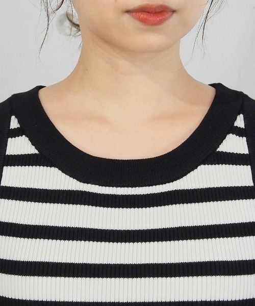 tiptop（ティップトップ）の「配色アメスリニットタンク（タンクトップ・レディース・アイボリー/ブルー/ホワイト系その他/ブラック・FREE）」の18枚目の写真