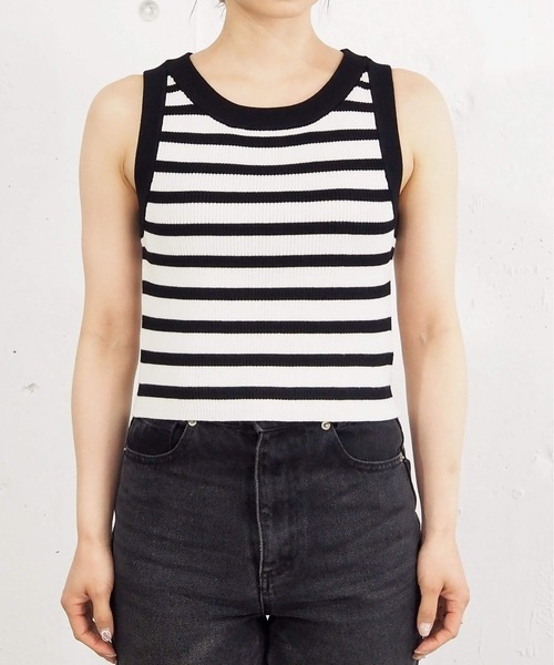 tiptop（ティップトップ）の「配色アメスリニットタンク（タンクトップ・レディース・アイボリー/ブルー/ホワイト系その他/ブラック・FREE）」の15枚目の写真