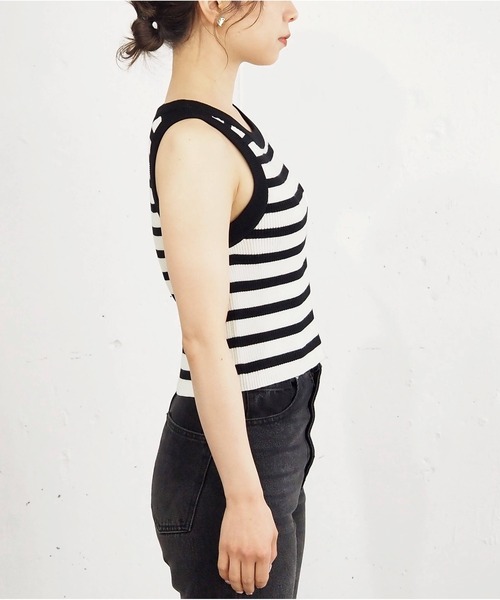 tiptop（ティップトップ）の「配色アメスリニットタンク（タンクトップ・レディース・アイボリー/ブルー/ホワイト系その他/ブラック・FREE）」の16枚目の写真