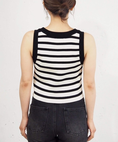tiptop（ティップトップ）の「配色アメスリニットタンク（タンクトップ・レディース・アイボリー/ブルー/ホワイト系その他/ブラック・FREE）」の17枚目の写真