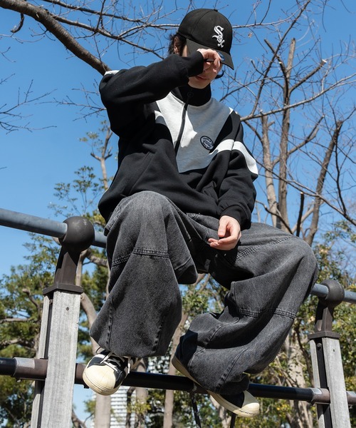 kutir(クティール)の「バイカラースタンドネックスウェット(スウェット・メンズ・ブラック/ネイビー・MEDIUM/LARGE)」の21枚目の写真