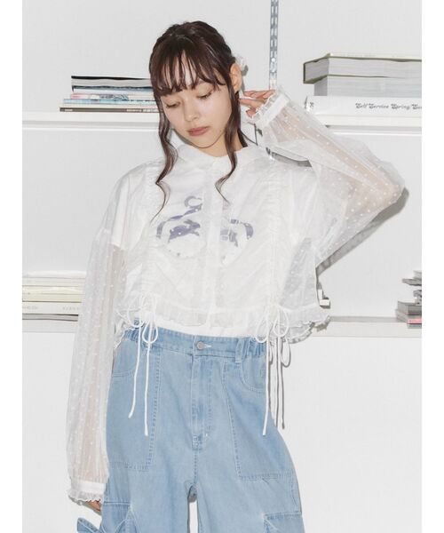 merry jenny（メリージェニー）の「rabbit ribbon tee（Tシャツ/カットソー・レディース・オフホワイト/ブルー/ピンク・FREE）」の6枚目の写真