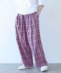 PAR ICI | 【WEB別注カラー】江戸炊きブロックチェック イージーパンツ(その他パンツ)