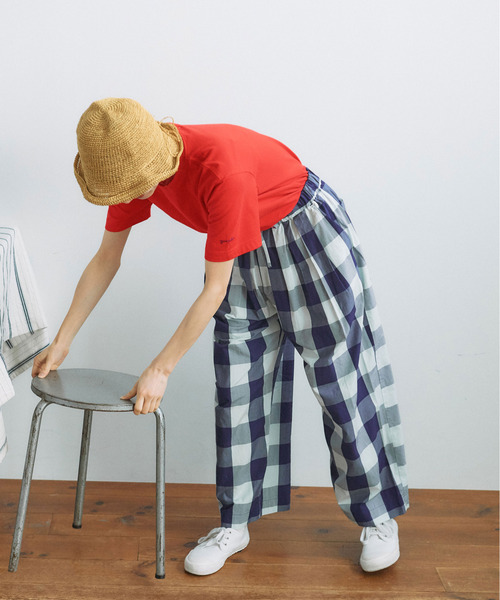 PAR ICI（パーリッシィ）の「【WEB別注カラー】江戸炊きブロックチェック イージーパンツ（その他パンツ・レディース・ブルー/ネイビー/グリーン/サックスブルー/ピンク・FREE）」の20枚目の写真