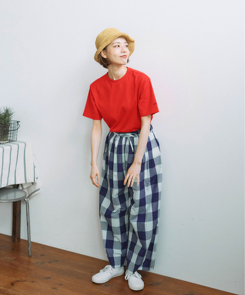 PAR ICI（パーリッシィ）の「【WEB別注カラー】江戸炊きブロックチェック イージーパンツ（その他パンツ・レディース・ブルー/ネイビー/グリーン/サックスブルー/ピンク・FREE）」の19枚目の写真
