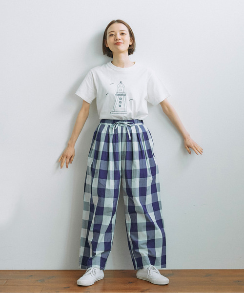 PAR ICI（パーリッシィ）の「【WEB別注カラー】江戸炊きブロックチェック イージーパンツ（その他パンツ・レディース・ブルー/ネイビー/グリーン/サックスブルー/ピンク・FREE）」の11枚目の写真
